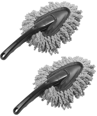 Flaconi 2PCS Brosse de Lavage de Voiture,Rosse à Poussière Intérieur de Voiture,Multi-Fonctionnel Outils de Nettoyage de Voiture,Convient pour la Voiture,Vélo (Gris)