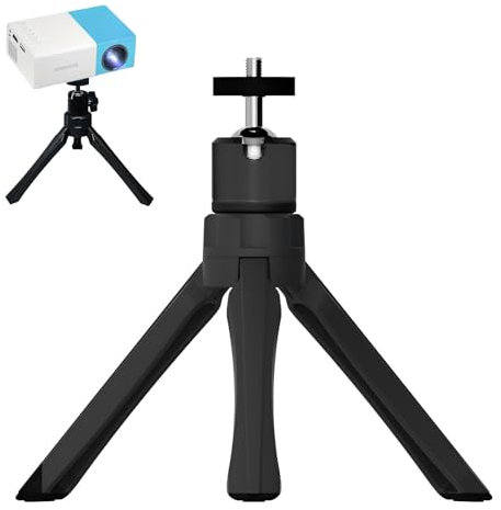 Mini trípode videoproyector, soporte para videoproyector de pie, mini trípode, cámara portátil, rótula ajustable de 360 ° con tornillo de 1/4, apto para cámaras, mini proyectores, cámaras web
