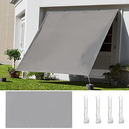 Baldacchino grigio chiaro 6,5 x 9 m, protezione UV resistente all'acqua, ombra per esterni, giardino, patio, feste, cortile, prato, include corde di montaggio