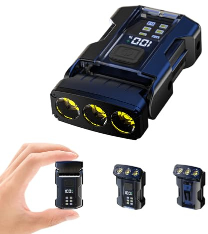 MAKDAK EDC Keychain Flashlight Rechargeable - Super Bright Mini Clip on Keychain Light with COB Side Light,Tail Magnet,Rotatable Head,Digital Battery Display for Outdoor,Camping,Emergency(1Pack)