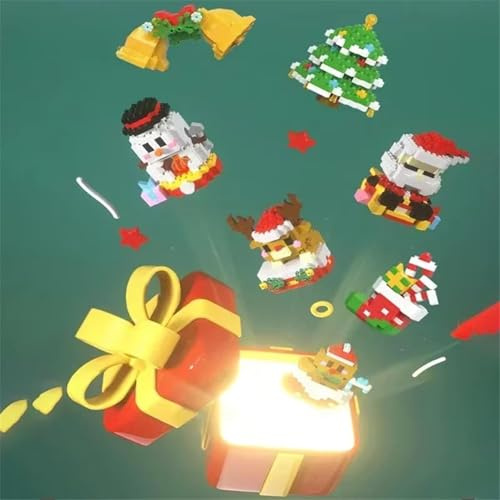Santa Claus Design Building Blocks Set, Christmas Building Blocks Theme Decor, Mini Building Figures, DIY Stocking Stuffers Christmas Tree, Xmas Birthday Gifts, Party Favors 4PCS