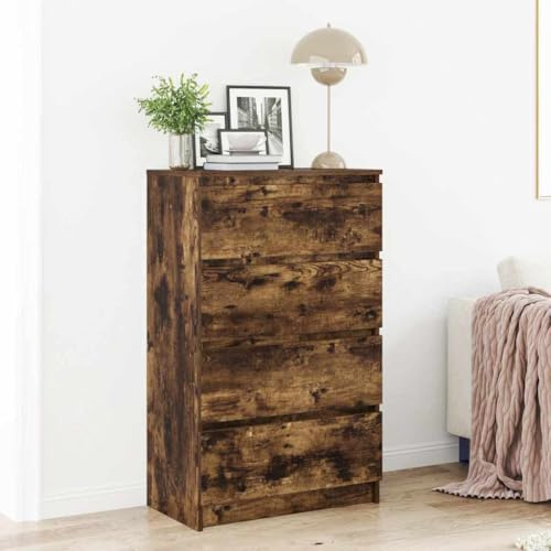 Mokuyary Smoking Sideboard, 60 x 35 x 98.5 cm, Wooden Smoking Cabinet with Drawers, Kitchen Cabinet for Living Room, Hallway, Kitchen