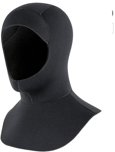 OZLCUA Cappuccio da Sub in Neoprene, 3/5 mm, Elastico, Termico, for Immersioni subacquee, Nuoto in acque Fredde, Snorkeling e Surf(3.0mm ShawlHat L XL)
