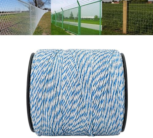 500 m elektriskt staket polywire för boskap elektriskt stängsel med 6 ofria stålledare ReliabConductivi för boskap hästar husdjur och beskärningsskydd