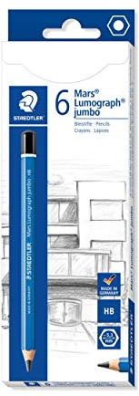 Staedtler Mars lumograph Jumbo 100J – Matita grafite Gros modulo HB, 6 Pezzi