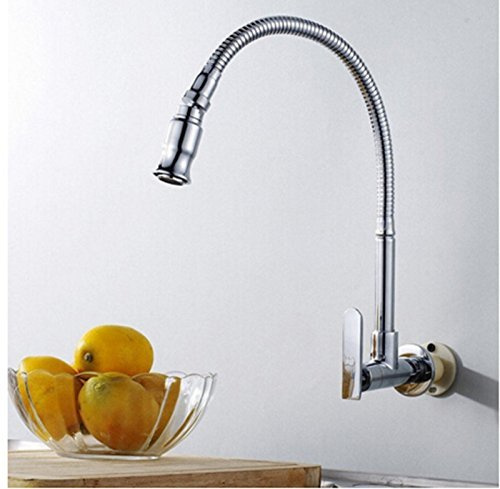 Kitchen Sink Faucets 360° Swivel Single Handle Wall-Mounted Kitchen Faucet
