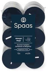 Spaas - Lumini profumati, confezione da 12 pezzi, 4,5 ore - Midnight Magic