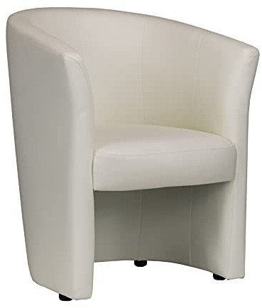 Totò Piccinni Poltrona Salotto Design Pozzetto Imbottita (Ecopelle Bianco, Senza Pouf)