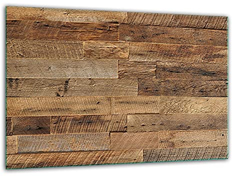 TMK ArtDeko, Tagliere universale in vetro – tagliere da cucina 30 x 22 cm con motivo in legno, piastra di copertura decorativa in vetro