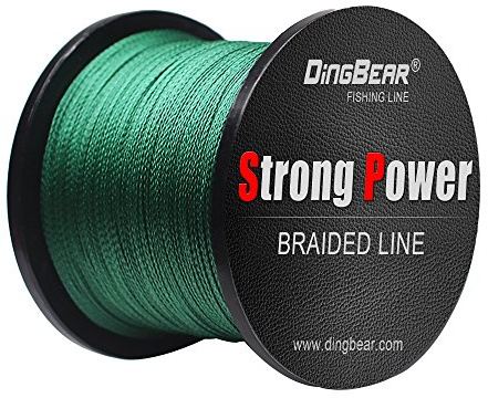 Dingbear 109Yd/100m 135LB/0.60mm DarkGreen Braided Fishing Lines 12 Strands Super Strong PE Fishing Wire for Saltwater & Freshwater Fishing
