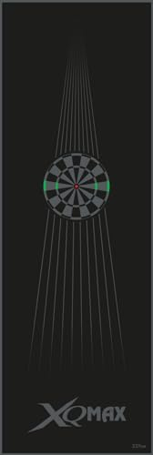 Dartmatte Dartboard 237x80cm mit Farbwahl Dartteppich mit Abwurflinie schwarz rot grau Turniermatte Steeldart Matte Darts Teppich (Dartmatte schwarz/grau 237x80cm Dartboard)
