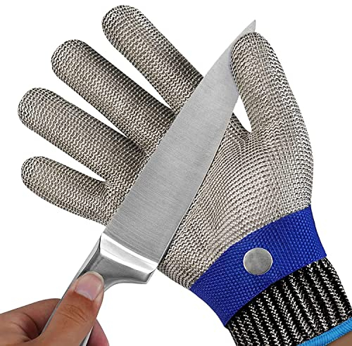 Txeouse Gant Anti Coupure Cuisine Protection Niveau 9 Gants de Travail Gants à Huitres Gant Protection Cuisine pour Filet de Poisson, Découpe de Viande, Mandoline, D'huîtres et Sculptu (S)