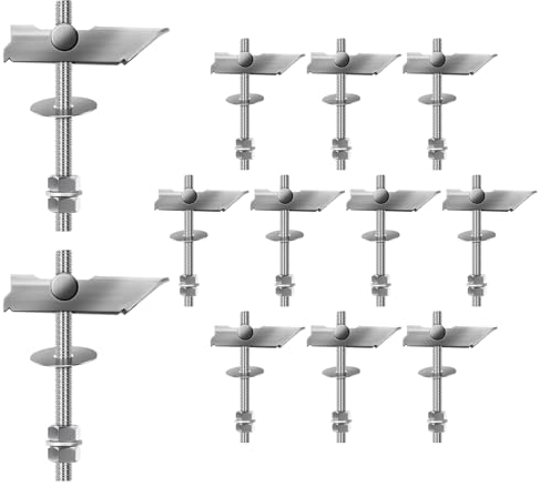 12 Tacos Basculantes Cáncamos Anclaje para Cargas Pesadas, M8 x 100 mm, Tacos de Cartón Yeso, para Montaje en Techos o Paredes, para Colgar Objetos Pesados