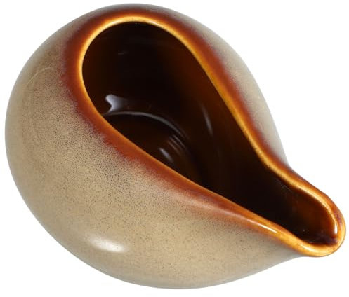 Luxshiny 100ml Gravy Boat, Ceramic Creamer Pitcher Mini Gravy Sauce Boat Syrup Dispenser Milk Jug Porcelain Sauce Boat for Salad Dressing, Broth, Cream, Milk A