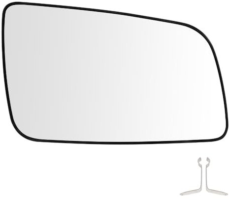 SENZEAL Cristal del Espejo para Opel Astra G 1998-2009 Derecho Lado del Pasajero Calefactado con Placa de Soporte 6428740 (Derecho)
