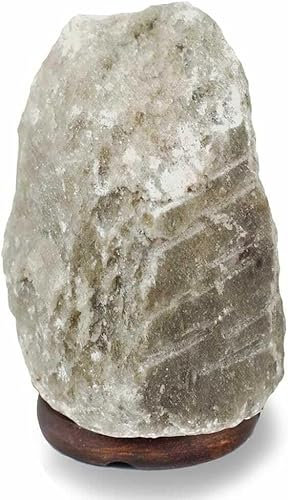 ARA CHOICE Himalayan Salt Lamps 5-7 KG - The Original Natural Himalayan Salt Lamps - Lamp with Wooden Base - Salt Rock Lamp for Bedside Lamps, Home Décor, and Night Light & Gifts (Grey)