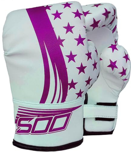 Kids Junior 2oz, 6oz Kickboxing Training Boxing Gloves for Sparring Grappling Fighting Punching Bag MMA,UFC Combat Training, Great for Heavy Punch Bag Boys & Girls (Pink/White, 2oz)