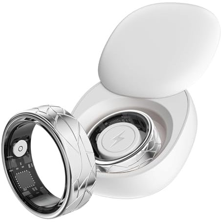 Smart Ring Fitness Tracker for Men Women Fitness Ring Pedometer Heart Rate Blood Oxygen Sleep Monitor Activity Trackers for Sports Time, Distance, Calories Compatible with Android iOS, Silver12