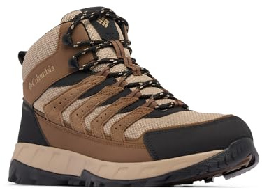 Columbia Mens Strata Trail Mid Waterproof, Dark Brown/Khaki II, 7.5