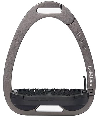 LeMieux Vector Balance Stirrup - New Generation - Spring Loaded Hinged Arm - 5° Tilted Ergonomic Footplate - Carbon