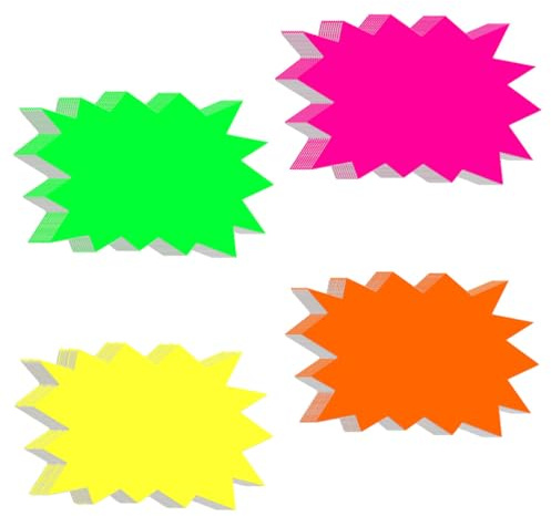 80Pcs Fluorescente Segnali Prezzo 4 Colori Etichette Prezzo Vuoto Forma Stella Cartellini Prezzo Segni di Vendita per Bomboniere Negozio Al Dettaglio Supermercato Alimentari