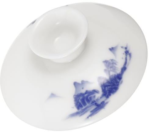 Amosfun Tazón de tazas de té cubierta de taza tazas de cerámica boquilla jarrón de pared decoración de mesa enchufe enchufe tapa de tetera tapa de repuesto para taza de té tapa de té Blue