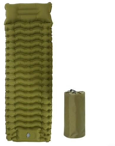 URPIZY Matelas auto-gonflant de camping – Matelas gonflable épais avec pompe à pied, ultra léger et étanche | Oreiller intégré, petit encombrement une fois plié pour l'extérieur, la randonnée, les