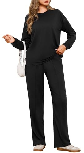 Terecey Conjunto Deportivo Mujer 2 Piezas Sudadera Manga Larga y Pantalón Largo Chándal Mujer Completo Ropa Deportiva Casual para Fitness Yoga Correr