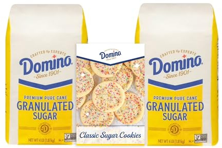 Domino® Granulated Sugar, 4 lb Bag of Premium Pure Cane Sugar (Pack of 2) with Bonus Brand Recipe Card