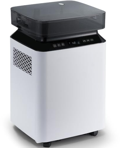 Kalopsia Deshumificadores de Humedad Eléctrico Industrial: 80L/Día Gran Capacidad 170㎡ Deshumidificador con Bomba Potente Compresor Portátil con Drenaje Continuo para Casa Garaje Baño Sótano Oficina