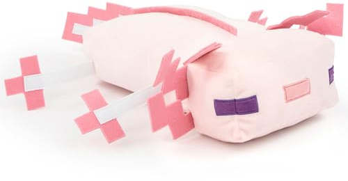 Jay Franco Minecraft Axolotl Plush Pillow Buddy - 34cm Kids Ultra-Soft Stuffed Character Plushie & Cosy Pillow, Official Licensed Product, Pink
