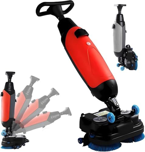 GEHPYYDS Autolaveuse Professionnelle, Puissance de Brosse 2 x 250 W et Double réservoir 4,5 L + 7,5 L, autolaveuse et polisseuse électrique 36 V pour sols carrelés et en béton Grey