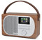 LEMEGA M2P Internet Radio,DAB/DAB+/FM Radio with Bluetooth,Dual Alarms Clock,Mains and Battery Powered Portable DAB Radios Rechargeable Digital Radio,Colour Display,App Control - Walnut