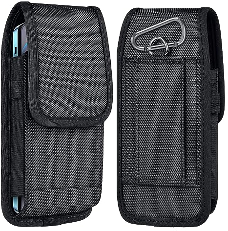 ykooe Mobile Phone Holster for iPhone 13 11 12 XR XS Pro Max 6 7 8 Plus Vertical Belt Clip Phone Pouch for Samsung Galaxy A12 A52S A32 A13 A52 S22 S21 S20 FE Ultra (XL Black)