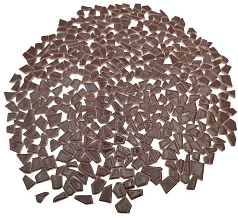 500g Irregular Ceramics Mosaic Tiles, 0.5-2 cm Small Mosaic Pieces Stones for DIY Mosaic Making Craft Hobby Arts Home Wall Decoration (Coffee)