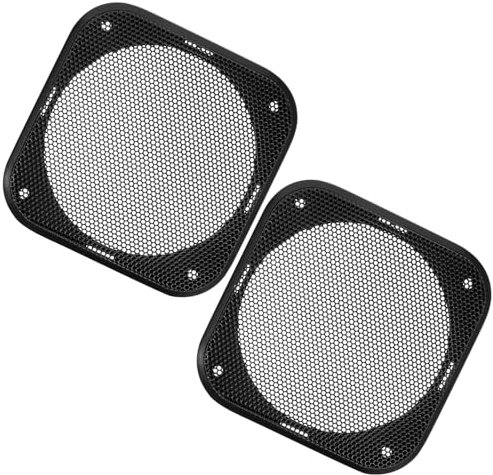 ULTECHNOVO Cubierta para Altavoz De Audio 4 Cubiertas Negras para Rejilla De Altavoz Protector Cuadrado De Plástico para Subwoofer para Coche 2 Uds.