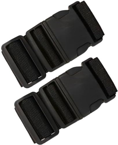 KINDOYO 2 Piezas Correas de Equipaje para Maletas - Cinturones de Maleta Ajustables, Correas de Equipaje Resistentes, Accesorio para Cierre de Bolsa de Viaje, Negro