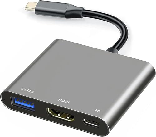 Adattatore USB C a HDMI 3 in 1 multiporta per MacBook Pro/Air, iPad Pro e altri dispositivi USB-C - 4K HDMI, USB 3.0 5Gbps