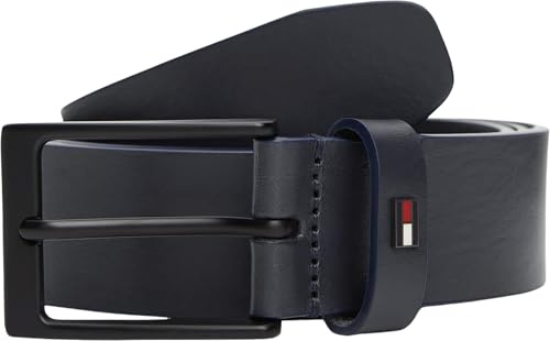 Tommy Hilfiger Cintura Uomo Layton 3,5 cm Cintura in Pelle, Blu (Space Blue), 95 cm