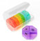 Pillenbox 7 Tage 4 Fächer Medizin Tabletten Organizer mit 28 extra großen Fächern für Woche ，Portable Pillenbox Morgen Mittag Abend Reise Pillenbox für Vitamin Fischöle (Weiße Schale + Farbe)