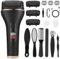 18 Pezzi Set Pedicure Elettrico Professionale Piedi, Raspa Piedi Professionale con 3 Rulli di Ricambioe 2 Velocità, Kit Pedicure per Calli Piedi Rimozione, Talloni Screpolati, Togli Calli, Esfoliante