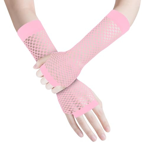 ztowoto 2 par fisknätshandskar fashionabla, fingerlösa näthandskar, töjbara mesh operahandskar för 80-talsfest cosplay kostym tillbehör