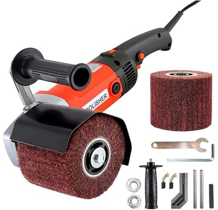 Edelstahl Satiniermaschine Holz - 1400W Leistungsstarke Elektrische Schleifmaschine Bürstenschleifer mit 6 Geschwindigkeitsstufen, Bürstmaschine für Polieren,Bürsten und Glätten