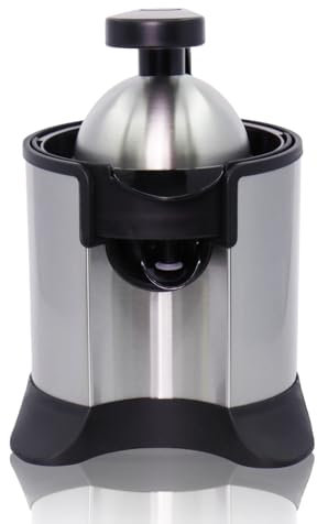 SUPERLEX Citrus Juicer Electric Orange Lemon Juicer Stainless Steel Juice Press with Removable Pulp Filter Efficient Extraction Compact Orange Squeezer for Orange Lemon Grapefruit Citrus Fruits