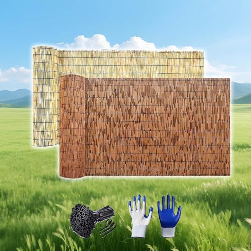 Canne di Bambu Privacy Recinzione in bambù Naturale Frangivento Recinzione in Canna Impermeabili Stuoia Cannette Decorazioni Facili da Installare E Tagliare