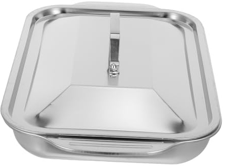 CIYODO Bandeja Horno Rectangular Acero Inoxidable con Tapa Bandeja Profunda Resistente al Calor para Asar Pescado y Hornear Cocina Doméstica