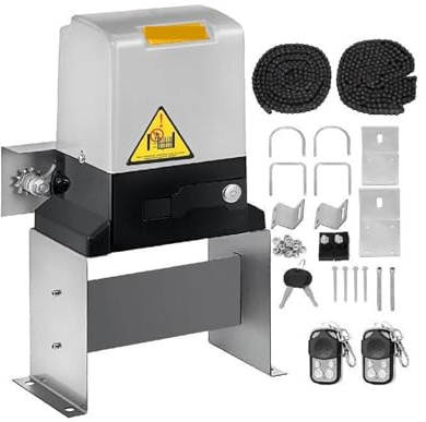 Motor Puerta Corredera, Abridor de puerta corredera eléctrico con 2 controles remotos, Hardware de operador de puerta, Motor de entrada de pista resistente for seguridad