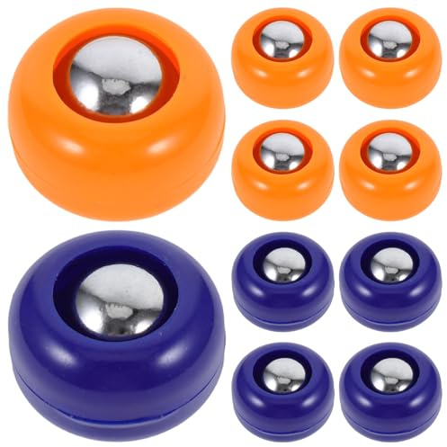 ANDRESLAD 20 Stück Tisch Curling Spielset aus Langlebigem Pp mit Blauen und Orangen Steinen Kleiner Shuffleboard Zubehör für Familien Party und Indoor Outdoor Nutzung