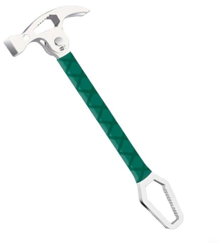 BEAZOOM Martello da carpentiere pieghevole con struttura in acciaio al carbonio e angolo regolabile, design compatto per la rimozione delle unghie e il miglioramento della casa, verde