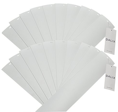 DALIX PVC Veritcal Blind Replacement Slats Curved Smooth White 82.5 x 3.5 (20-Pack)